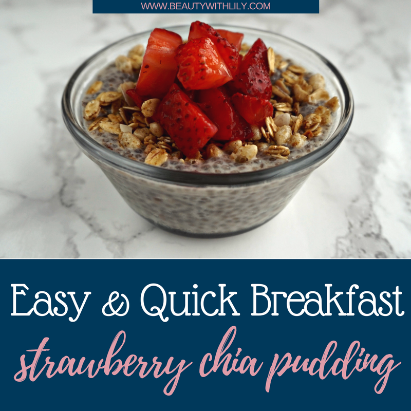 Quick & Easy Breakfast - Strawberry Chia Pudding // Healthy Breakfast // Breakfast Meal Prep | Beauty With Lily