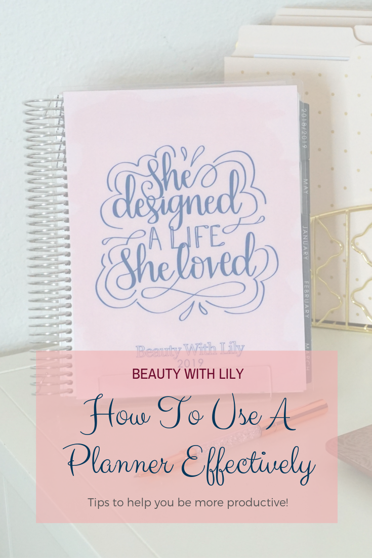 How To Use A Planner Effectively // How To Use A Planner // How To Be More Productive // Erin Condren Planner // Monthly Planner // Organization Tips // Planning Tips | Beauty With Lily