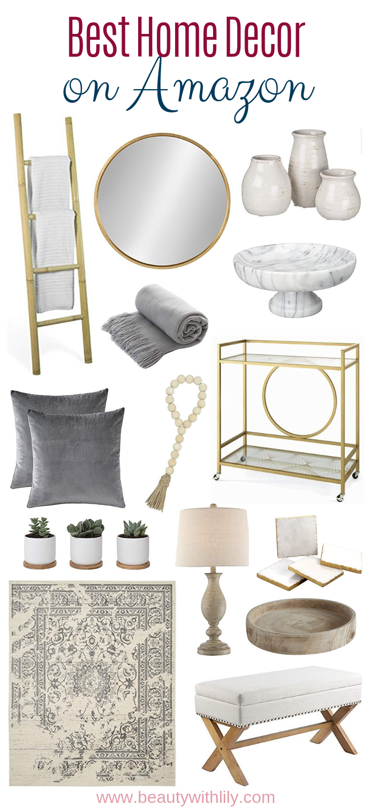 Best Home Decor Items On Amazon // Amazon Home Decor // Affordable Home Decor // Home Decor Ideas // Modern Farmhouse Home Decor // Glam Farmhouse Home Decor | Beauty With Lily 