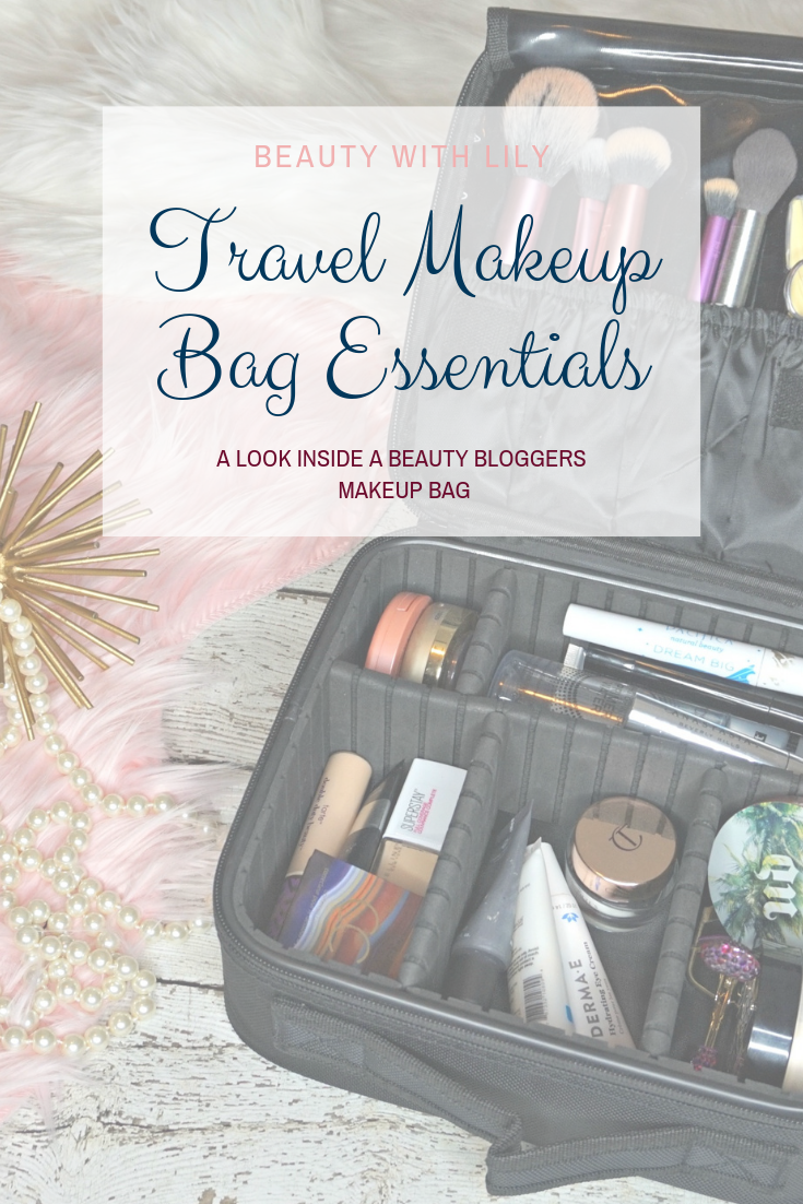 Travel Makeup Bag Essentials // Must Have Travel Makeup Bag // Must Have Makeup Products // Travel Makeup Tips | Beauty With Lily #beautyblogger #makeuptips #beautyhacks